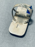 Native American Towering Important Night Sky Kachina Sterling Silver Turquoise Ring-Nativo Arts