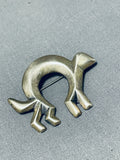 Whimsical Vintage Native American Navajo Sterling Silver Cat Pin-Nativo Arts