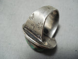 Intense Vintage Native American Navajo Famous Damale Turquoise Sterling Silver Ring Old-Nativo Arts