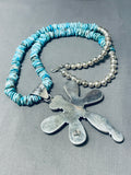 Rare Native American Navajo Spiny Oyster Turquoise Sterling Silver Huge Dragonfly Necklace-Nativo Arts