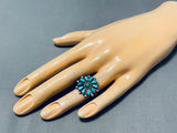 Wonderful Vintage Native American Zuni Turquoise Sterling Silver Ring-Nativo Arts
