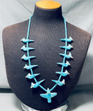Extremely Intricate Native American Zuni Turquoise Bird Sterling Silver Fetish Necklace-Nativo Arts