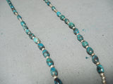 Rare Authentic Native American Navajo Turquoise Sterling Silver Rosary Necklace-Nativo Arts