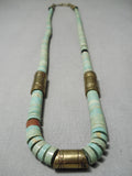 Native American Important Authentic Vintage Santo Domingo Tony Aguilar Sr Turquoise Necklace-Nativo Arts