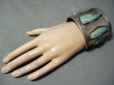 One Of Biggest Best Vintage Native American Navajo Royston Turquoise Sterling Silver Bracelet-Nativo Arts