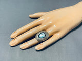 Shadowbox Vintage Native American Navajo Turquoise Sterling Silver Ring Old-Nativo Arts