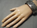Important Vintage Native American Navajo Thomas Singer Wife Sterling Silver Bracelet-Nativo Arts