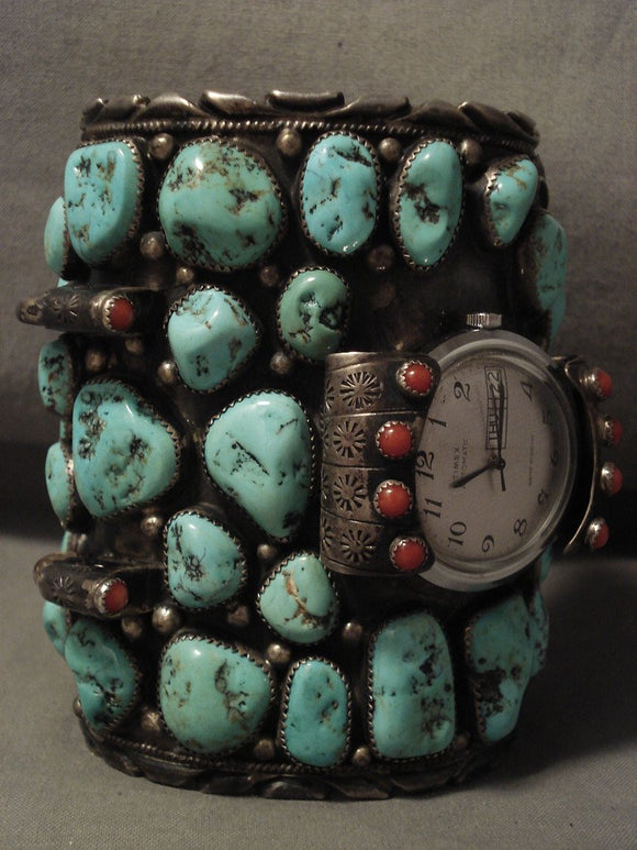274 Grams Omg Heavy Huge One Of Largest Vintage Navajo Turquoise Native American Jewelry Silver Bracelet-Nativo Arts
