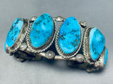 Thicker Authentic Vintage Native American Navajo Turquoise Sterling Silver Bracelet-Nativo Arts