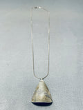 Amazing Vintage Native American Navajo Sterling Silver Teardrop Necklace Old-Nativo Arts