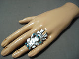 One Of The Tallest Vintage Native American Navajo Turquoise Sterling Silver Kachina Ring-Nativo Arts