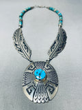 Singer Family Incredible Vintage Native American Navajo Sterling Silver Turquoise Necklace-Nativo Arts