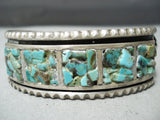 Very Unique Vintage Native American Navajo Royston Turquoise Inlay Sterling Silver Bracelet-Nativo Arts