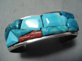 Native American One Of The Best Inlay Turquoise Sterling Silver Bracelet For Small Wrist!-Nativo Arts