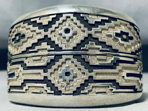 Biggest Best Vintage Native American Navajo Dan Jackson All Sterling Silver Bracelet-Nativo Arts