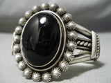 Important Jeanette Dale Vintage Native American Navajo Black Onyx Sterling Silver Bracelet-Nativo Arts