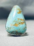 Enormous San Felipe Signed 8 Turquoise Sterling Silver Huge Ring-Nativo Arts