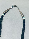 Unique Vintage Native American Navajo Turquoise Heishi Sterling Silver Necklace-Nativo Arts
