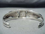 Fantastic Vintage Native American Navajo Blue Gem Turquoise Sterling Silver Bracelet Old-Nativo Arts