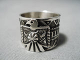 Important Vintage Navajo Sterling Silver Thunderbird Ring Native American-Nativo Arts