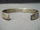 Thick Heavy Vintage Native American Navajo Mark Yazzie Feather Sterling Silver Gold Bracelet-Nativo Arts