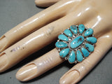 Justin Wilson Vintage Navajo Native American Turquoise Sterling Silver Ring-Nativo Arts