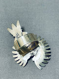 Phenomenal Native American Navajo Sleeping Beauty Turquoise Sterling Silver Kachina Ring-Nativo Arts