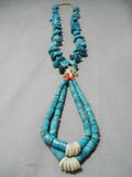 Superior Vintage Navajo Chunky Turquoise Native American Jacla Necklace-Nativo Arts