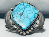 The Best Vintage Native American Navajo Blue Warrior Mine Turquoise Sterling Silver Bracelet-Nativo Arts