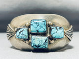 Important Vintage Native American Navajo Spiderweb Turquoise Sterling Silver Bracelet-Nativo Arts