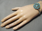 Marvelous Vintage Native American Navajo Turquoise Sterling Silver Bracelet Old-Nativo Arts