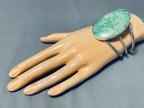 Gigantic San Felipe Green Turquoise Sterling Silver Bracelet-Nativo Arts