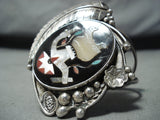 Ceremonial Kachina Vintage Native American Zuni Turquoise Sterling Silver Inlay Bracelet-Nativo Arts