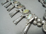 307 Grm Vintage Native American Navajo Royston Turquoise Sterling Silver Squash Blossom Necklace-Nativo Arts