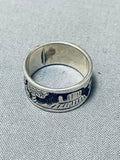 Horse In The Desert Vintage Native American Navajo Sterling Silver Ring-Nativo Arts