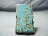 One Of The Biggest Tall Native American Navajo Thunderbird #8 Turquoise Sterling Silver Ring-Nativo Arts