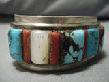 Museum Quality Vintage Native American Navajo Blue Diamond Turquoise Sterling Silver Bracelet-Nativo Arts