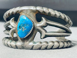 Native American Elevated Quality Serrated Sterling Silver Turquoise Bracelet Cuff-Nativo Arts