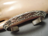 Detailed! Native American Sterling Silver Stamped Bracelet Cuff-Nativo Arts