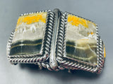 One Of The Most Unique Native American Navajo Honeybee Jasper Sterling Silver Coil Bracelet-Nativo Arts