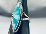 Linda Marble Amazing Vintage Native American Navajo Turquoise Sterling Silver Ring-Nativo Arts