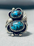 Sensational Vintage Native American Navajo Morenci Turquoise Sterling Silver Ring-Nativo Arts