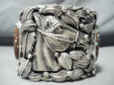 204 Gram Monster Horse Native American #8 Turquoise Sterling Silver Bracelet-Nativo Arts