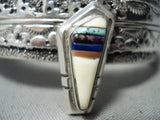Inlay Master Vintage Native American Navajo Turquoise Sterling Silver Bracelet Cuff-Nativo Arts