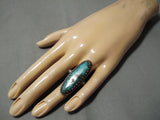 Fabulous Vintage Native American Navajo Rare Turquoise Sterling Silver Ring-Nativo Arts
