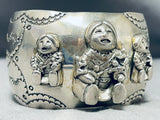 Spectacular Yazzie Vintage Native American Navajo Sterling Silver Storyteller Bracelet-Nativo Arts