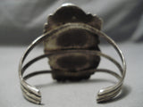 Monumental Vintage Native American Navajo Blue Diamond Turquoise Sterling Silver Bracelet Old-Nativo Arts