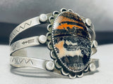 Natural Scenery Lake And Mountain Vintage Native American Navajo Petrified Wood Bracelet-Nativo Arts