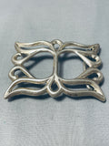 Superior Vintage Native American Navajo Sterling Silver Buckle-Nativo Arts