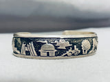 Thomas Singer Unforgettable Vintage Native American Navajo Sterling Silver Storyteller Bracelet-Nativo Arts